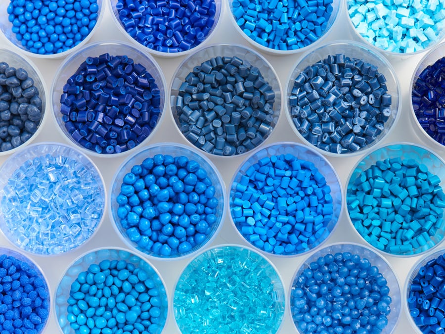 Verschiedene LFAM-geeignete blaue Werkstoffe