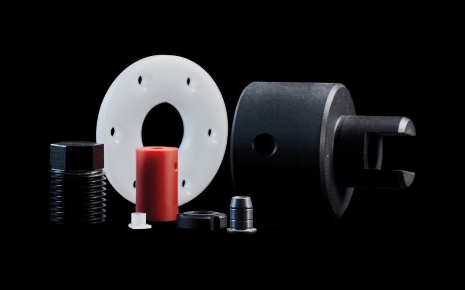 various turned parts made of plastic