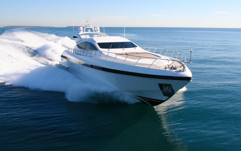 A yacht in the sea