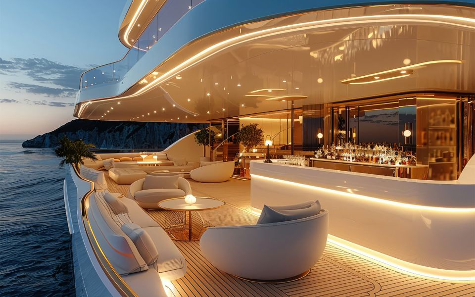 Modernes Interior einer Super-Yacht