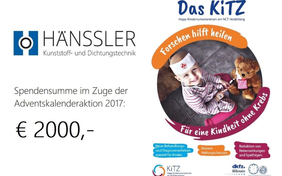 2000 Euro Spendensumme für das Hopp-Kindertumorzentrum in Heidelberg