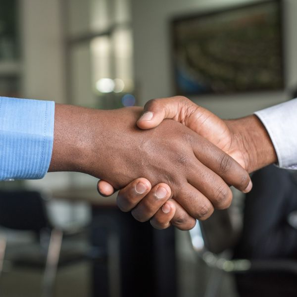 Two men's hands shaking hands 
