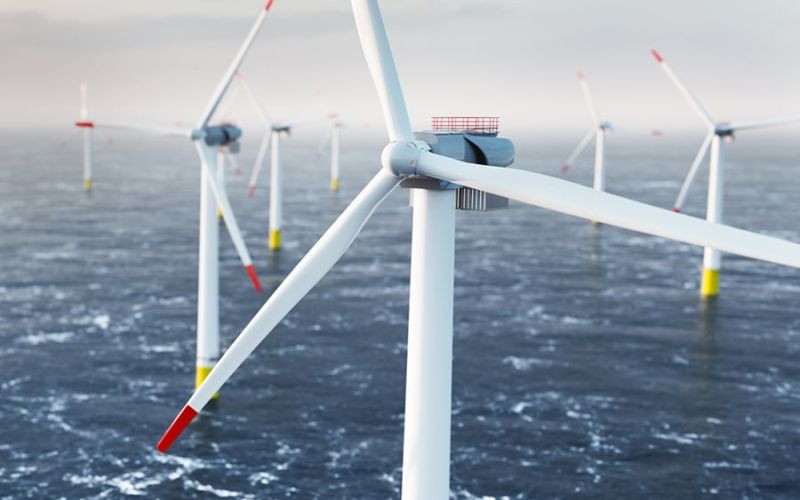 A few Windmills in the water