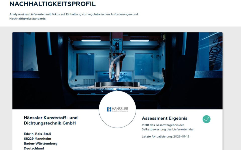 Hänssler bundles sustainability certificates on IntegrityNext